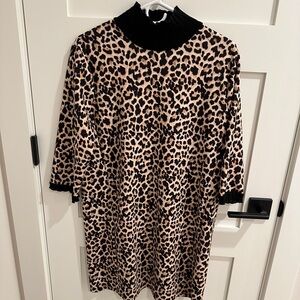 Zara Leopard Turtleneck Dress